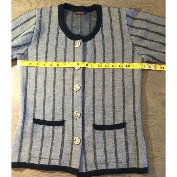 ILK Petek Cardigan Sweater Women's Size S Color Brown Striped Button Up Knit - Picture 6 of 11